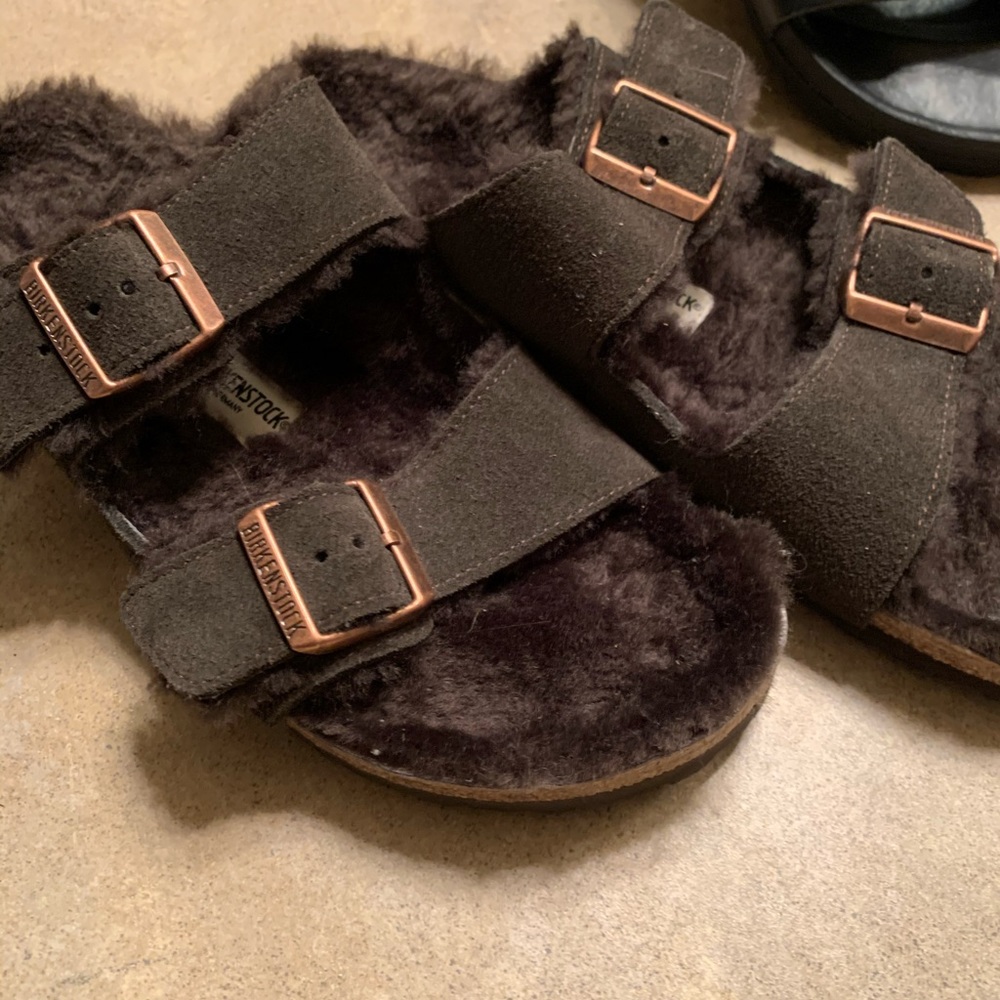Birkenstock Arizona Mocha Suede Shearling